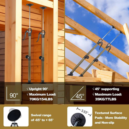 MANQO Adjustable Cabinet Jack Support Pole Set 49–110cm – 2 Piece 3rd Hand Support System